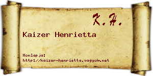 Kaizer Henrietta névjegykártya