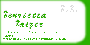 henrietta kaizer business card